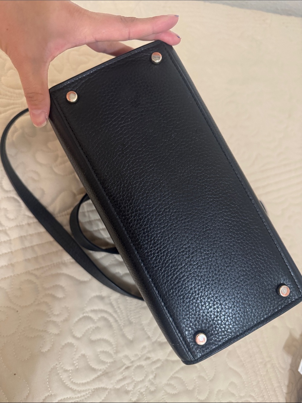 kate spade Black Pebbled Leather Tassel Satchel - Picture 6 of 9